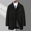 Осенне-зимнее пальто из синели, средний и длинный воротник с лацканами, хлопковое деловое повседневное пальто, мужская куртка, куртка
