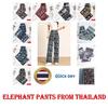 Long Elephant Pants Adjustable Elastic Waist Rope Loose Legs Women Men Unisex Print Thailand Casual Streetwear Beach Bohemian Retro Vintage