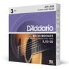 Бронзовые струны для акустической гитары D'Addario Custom, 80/20 Light, .011-.052, EJ13-3D, 3 комплекта