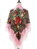 Ethnic Style Peony Tassel Shawl: Cotton Headscarf for Women - Warm Autumn/Winter Square Scarf & Sunscreen