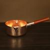 Маленький медный горшок для масла Деревянная ручка для снега Электромагнитная газовая плита для западной кухни Медный горшок Молочный горшок из чистой красной меди