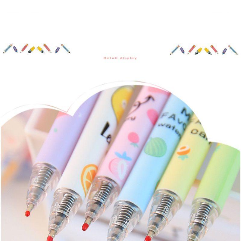 Очаровательный набор гелевых ручек с нажимным механизмом 0,5 мм, 6 шт. Идеально подходит для студентов, с милым мультяшным дизайном.