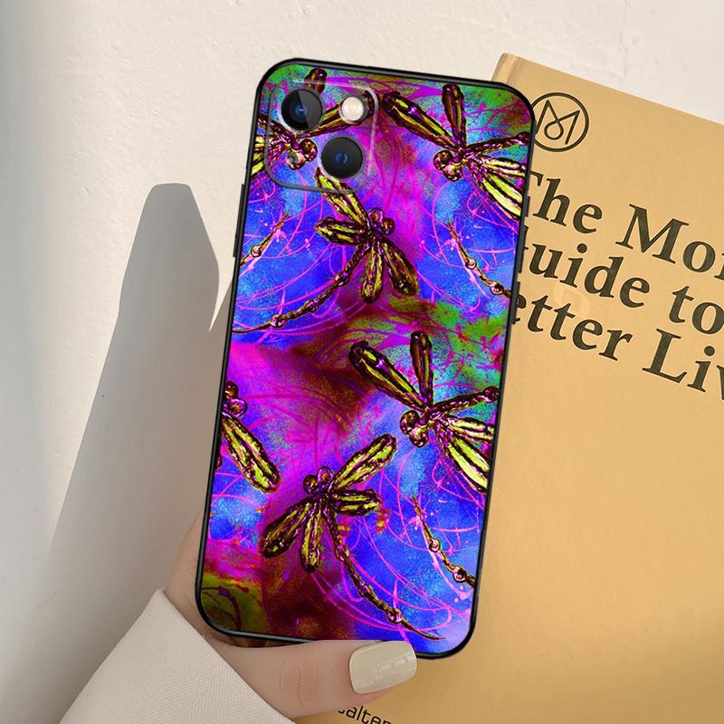 Luxury Dragonfly Case For iPhone 13 12 Mini 11 Pro Max 6S 8 7 Plus SE 2022 2020 X XS Max XR Back Cover