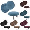 Elastic Bar Round Stool Cover Thickened Seat Chair Slipcover Soft Round Chair Cover