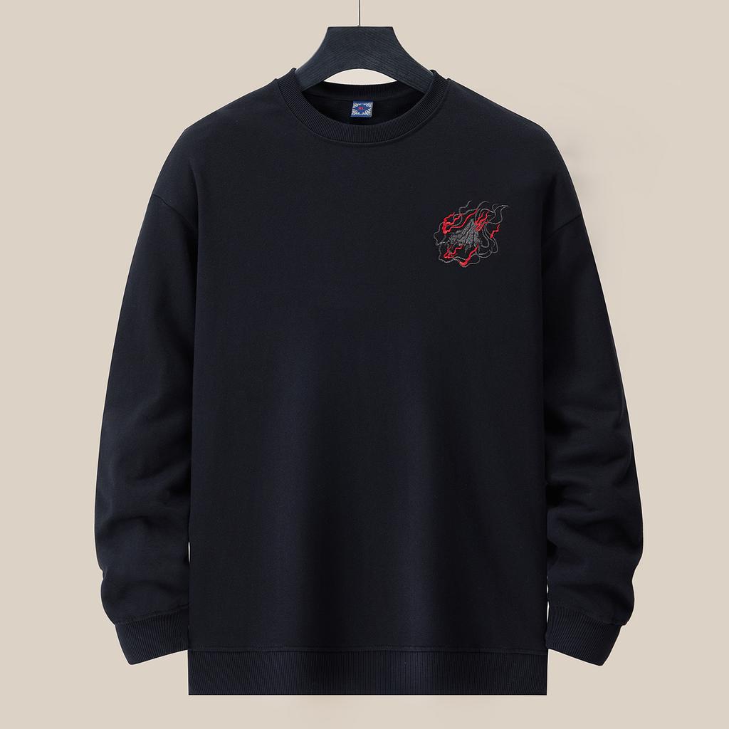 Толстовки мужские с круглым вырезом модные печатные толстовки с длинным рукавом свободные бархатные толстовки топы повседневные