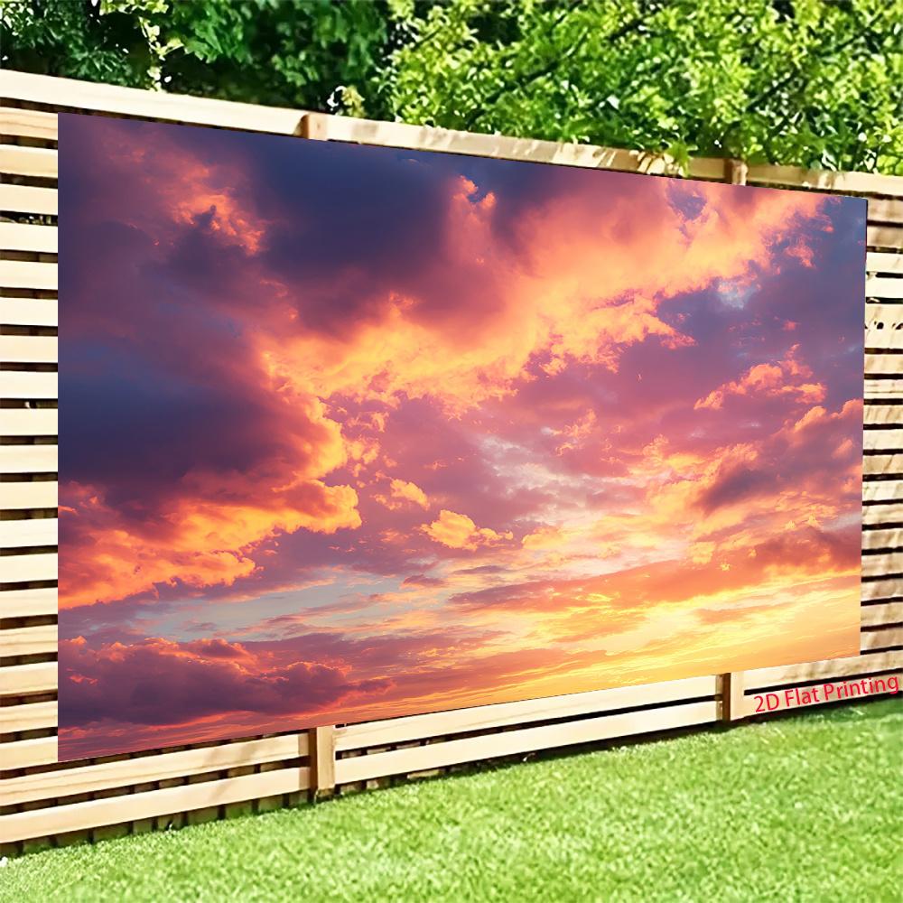 2D plane, 1 piece of splendid sunset and colorful clouds, party decoration