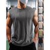 Летняя вязаная майка-борцовка в вертикальную полоску для фитнеса, спорта, отдыха, облегающая, без рукавов, с широкими плечами для мужчин