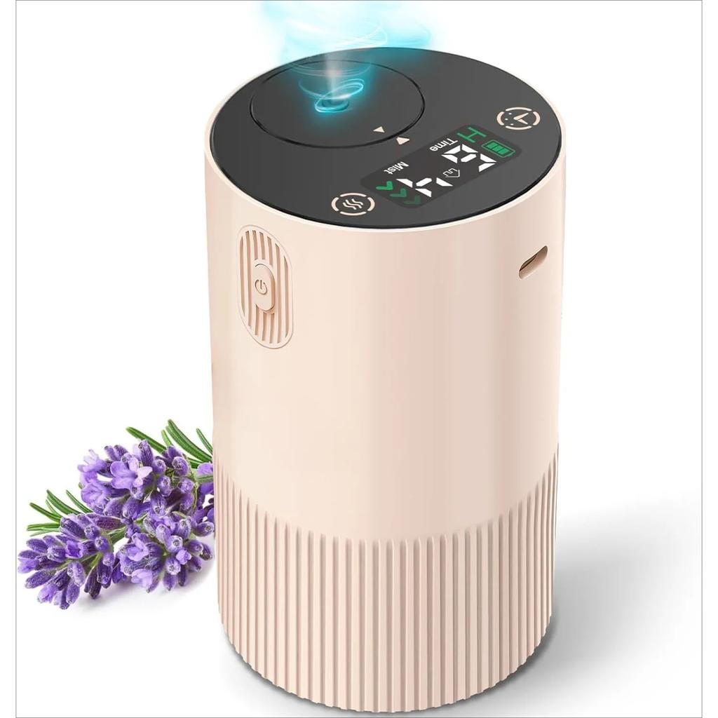 Waterless Essential Oil Nebulizer Battery Portable Smart Cordless Digital Display Aromatherapy Atomizing Diffuser Cold Mist