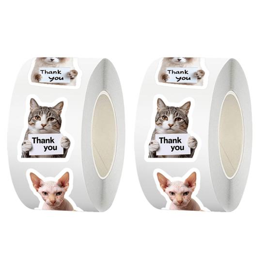 Милые наклейки с благодарностью для собак и кошек, забавные наклейки-граффити с щенками, водонепроницаемые ПВХ-наклейки для телефона, ноутбука, холодильника, конвертов