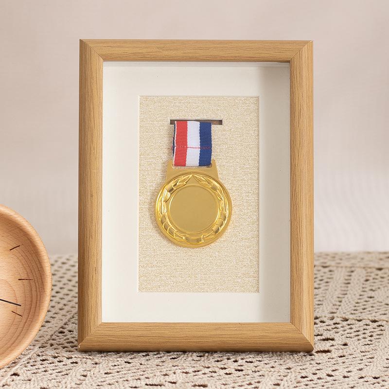 Wooden Medal Frame & Display: Marathon Tag Holder and Decorative Picture Frame