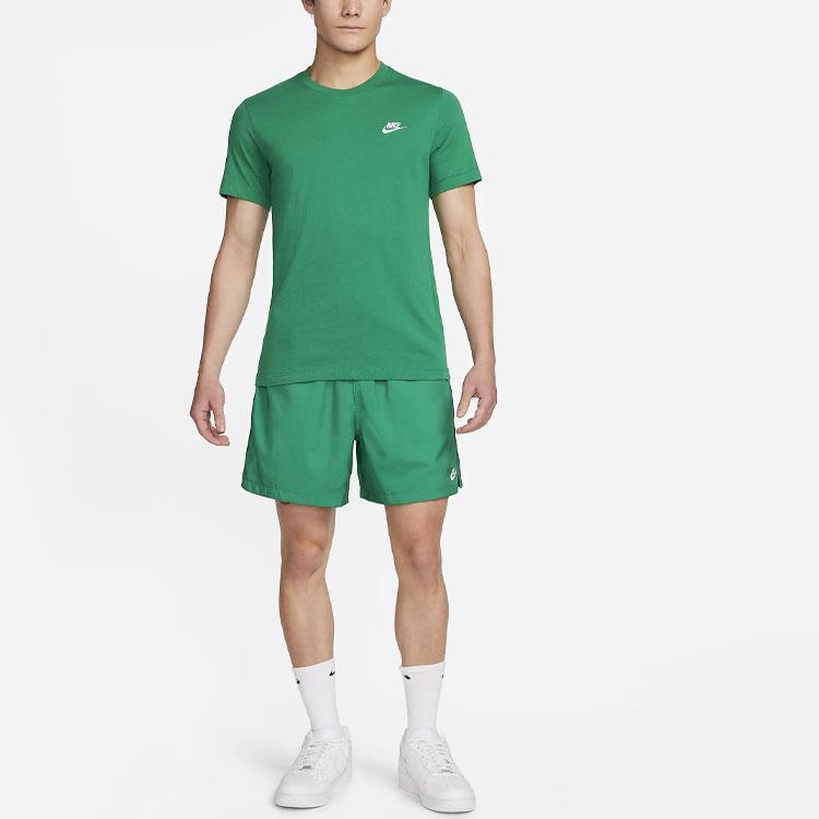 Nike Спортивная одежда Club Logo Футболка с коротким рукавом и вышивкой Мужские топы Зеленые AR4999-365