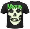 Футболка Misfits Светящаяся Череп Юрека Официальная Черная Мужская Панк-Рок Мерч Унисекс Новая
