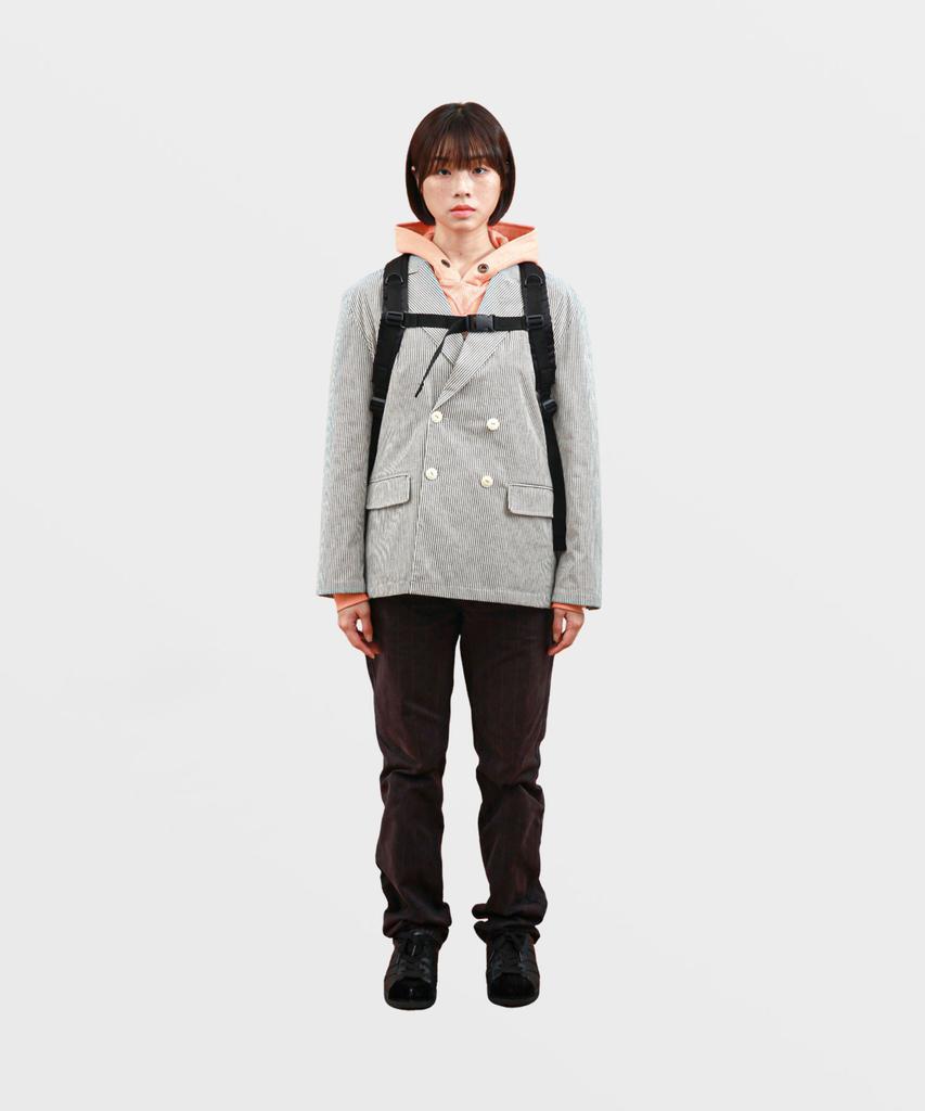 SAFARISPOT Legion Motors Club Striped Double Button Jacket (Ivory)