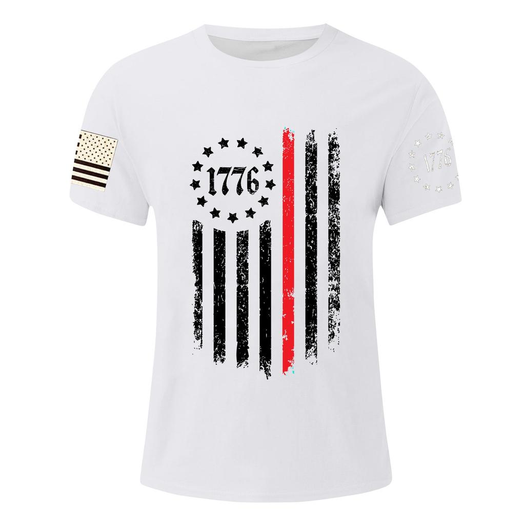Men's Independence Day Printed T-Shirt Men's Loose Casual Short Sleeve Top