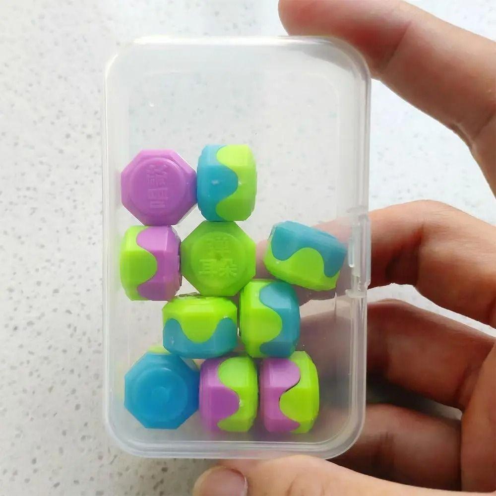 10pcs/set 6 Sided Nostalgia Catch Stone Toys Double-Colors Playing Stones Toy Play Home