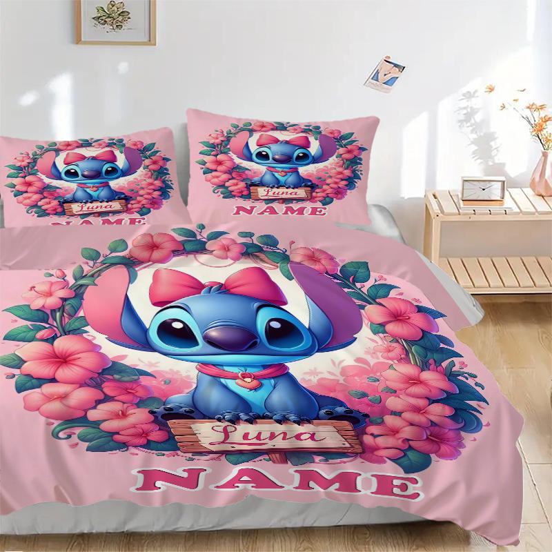 Custom Textile Luna's Stitch Bedding 3 Piece Set HD Print Duvet Cover Pillowcases for Teens Adult Bedroom Decoration