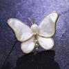 Brooch High-End Niche Design Fashion Fritillary Butterfly Brooch Women'S Clothing Accessories Pearl Pin