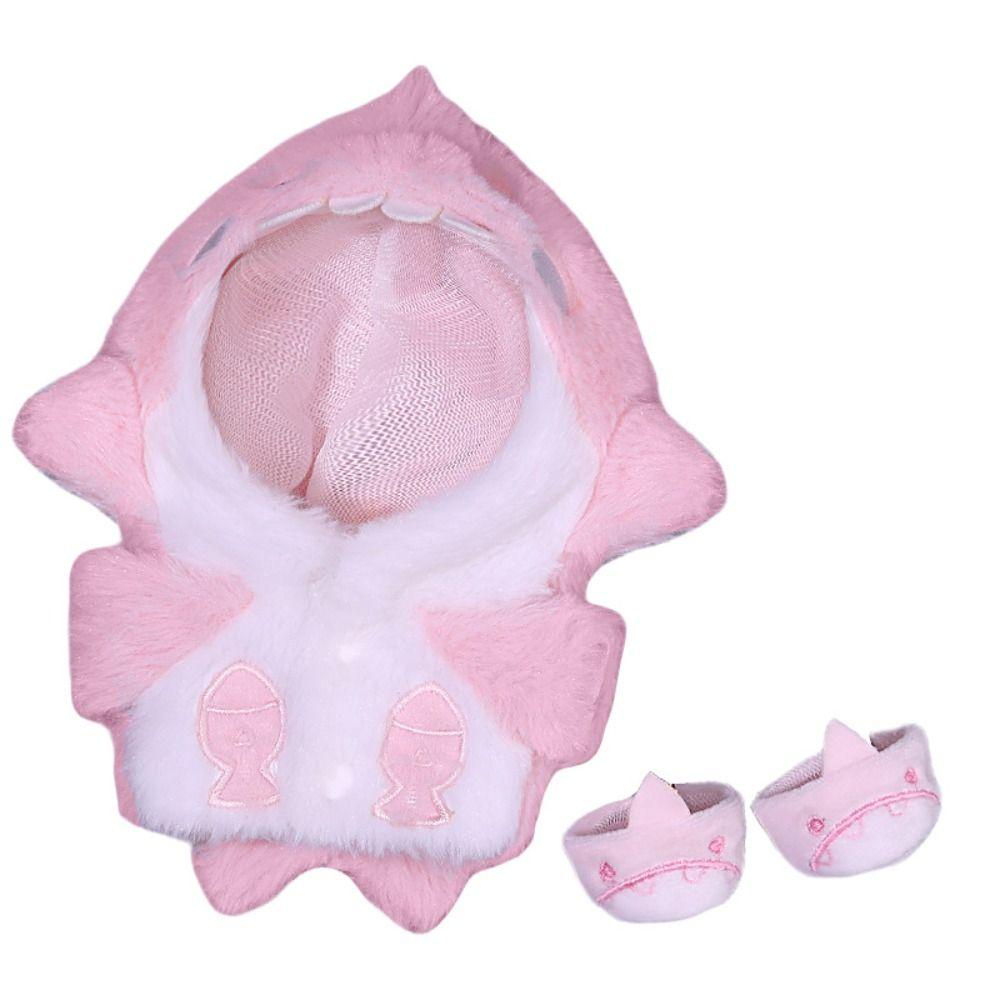 20 см пальто с изображением акулы, розовые, синие миниатюрные плюшевые толстовки, подарочная кукольная одежда, хлопковые мягкие куклы