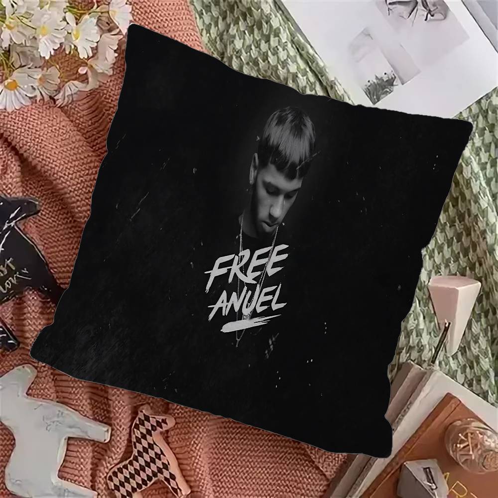 Классический рэпер Anuel AA Музыка Персонализированная картинка текст домашние декоративные подушки Бытовые подарки 45x45см