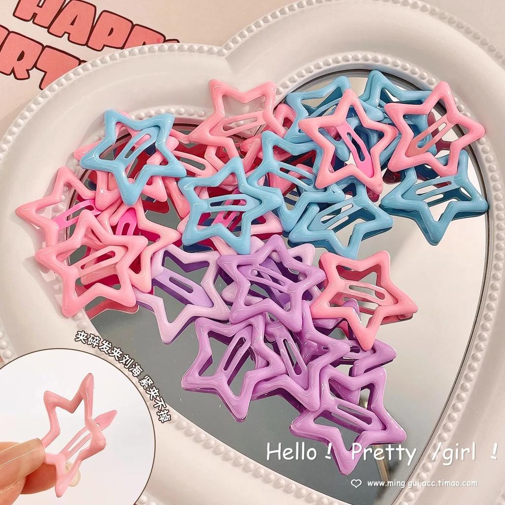 10 шт./набор Милые красочные заколки для волос в виде звезд для девочек, детей. Прекрасное украшение для волос, заколки, детские аксессуары для волос.