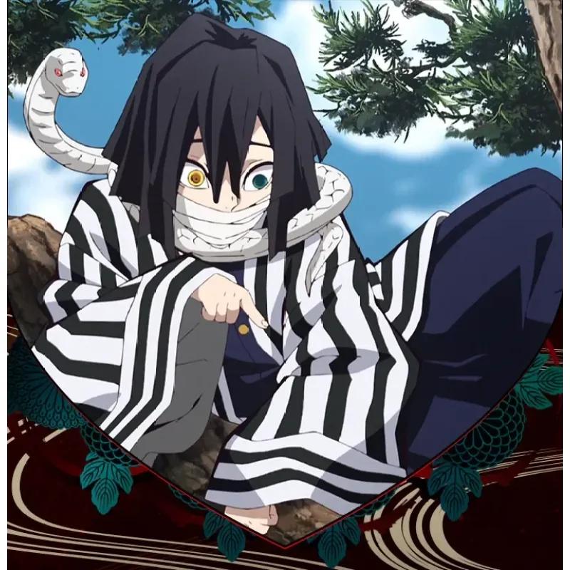 Аниме Demon Slayer Kimetsu No Yaiba Iguro Obanai Haori Kimono Косплей Костюм Парик Белая Змея Реквизит Костюм на Хэллоуин для взрослых и детей