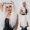 Womens African Fashion Explosion Small Curly Headband Wig Black Synthetic Hair