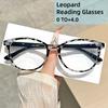 New Fashionable Anti Blue Light Circular Large Frame Reading Glasses Clear Lens Optical Prescription Eyeglasses 0 To +4.0