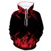 Fashion Trend Men's Women's Casual Hoodie 3D Digital Print Flame Nylon Hooded Sweatshirt Plus Size
