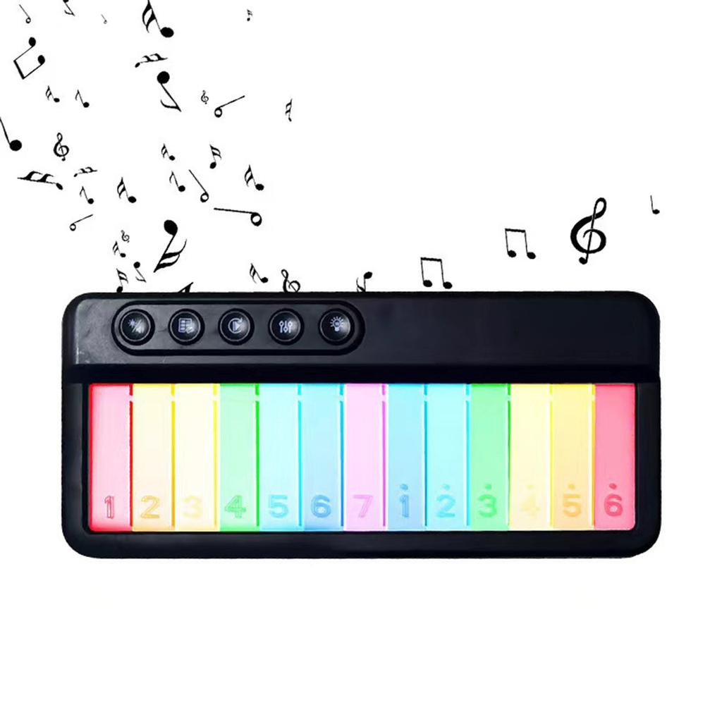 Светящаяся детская клавиатура (черный) Карманное пианино, обучающие музыкальные игрушки, развивающие игрушки для малышей, подходящие для маленьких девочек и мальчиков, подарки на день рождения от 1 до 5 лет