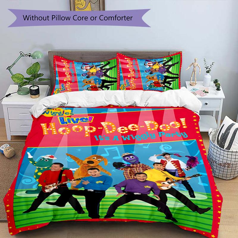 The Wiggles 3pcs Bedding Set Duvet Cover Closure Includes 1 Duvet Cover & 2 Pillowcases for All Seasons Bedroom Home Dorm Decor