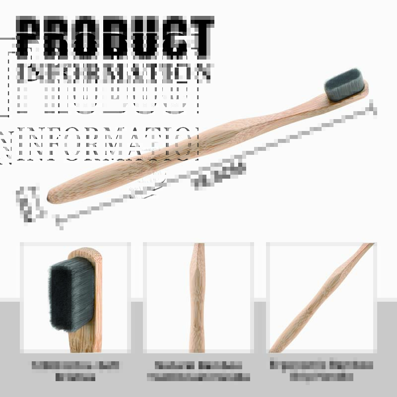 In Stock Customization Biodegradable Recyclable Kraft Box 12000 Ultra Soft Nano Bristles Calabash Handle Bamboo Toothbrush