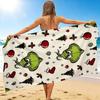 1Pc Grinch Christmas Beach Towel, Quick Dry, Multi-Use for Beach Pool Gym Yoga Home Travel, Christmas, Halloween, Xmas Gift S1