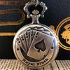 Vintage Bronze Poker Cartoon Quartz Pocket Watch for Men Women