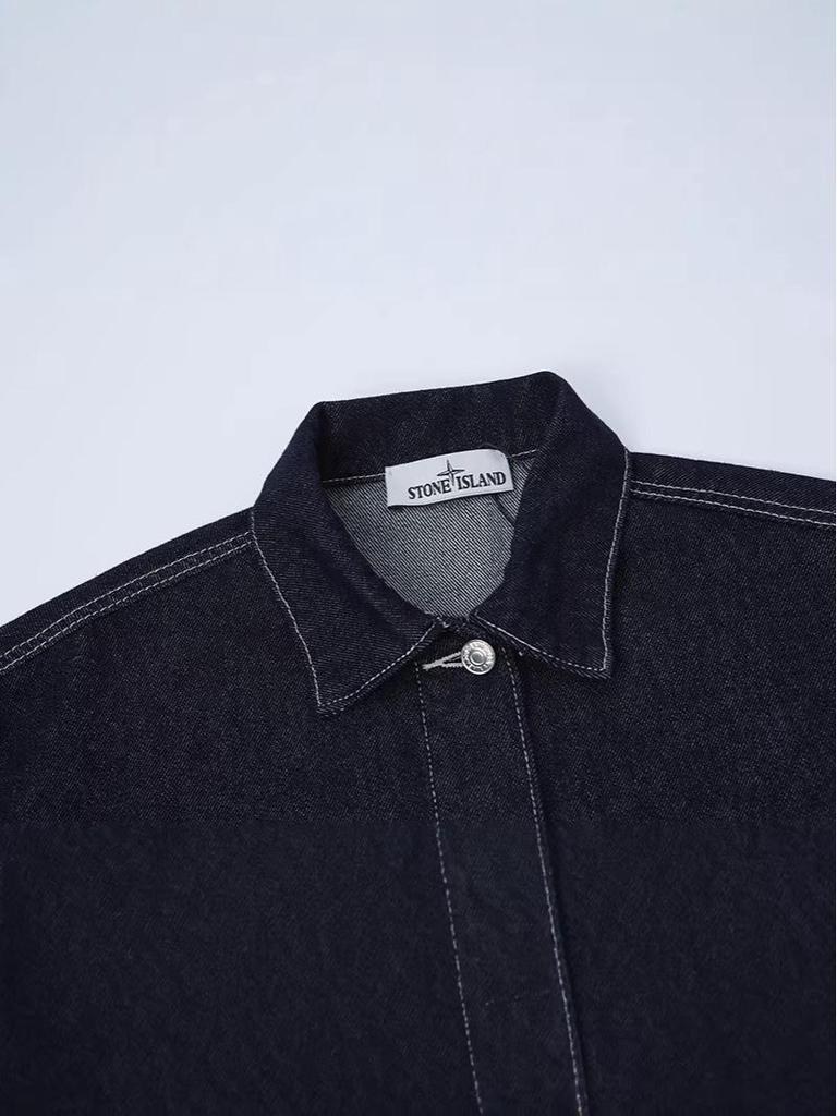 Унисекс Осенняя Ретро Джинсовая Куртка с эффектом stonewash, с потертостями и отложным воротником