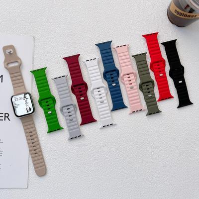Спортивный силиконовый ремешок для Apple Watch Sereis Ultra 8, 7, 41 мм, 45 мм, 38 мм, 42 мм, 40 мм, 44 мм, 49 мм, водонепроницаемый ремешок для iWatch 6, 5, 4, 3, 2 SE, аксессуары