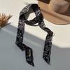 Cotton Oil Painting Scarf Thin Extended Long Ribbon Scarf Headband  Dressing Decoration