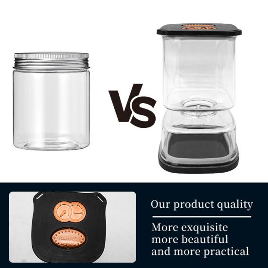 Банка для рассола с 2 вилками Разделение сухого и мокрого Банка-сепаратор рассола Большой вместимости Герметичный контейнер для маринованных овощей