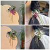 Tassel Glass Beads Hairpins Small Barrettes Ancient Chinese Style Side Clip  Gifts