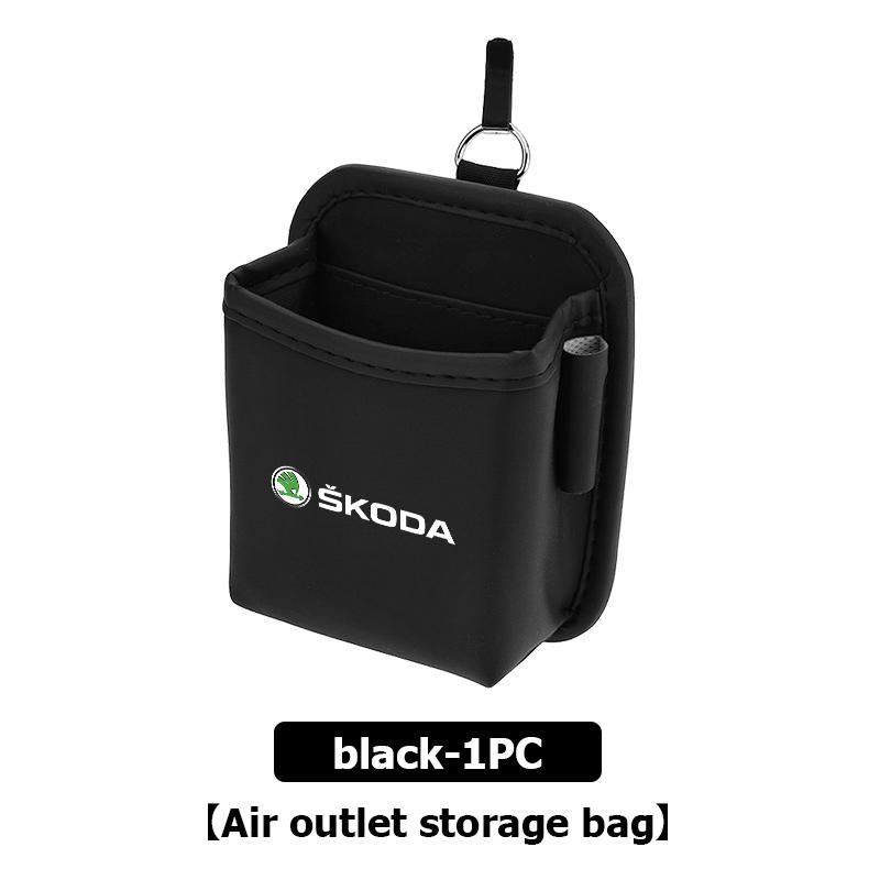 AAABS1 Car Air Outlet Storage Box Hanging Phone Lipstick Lighter Organizer Bag Holder For Skoda Octavia A5 A7 RS Fabia Superb Rapid