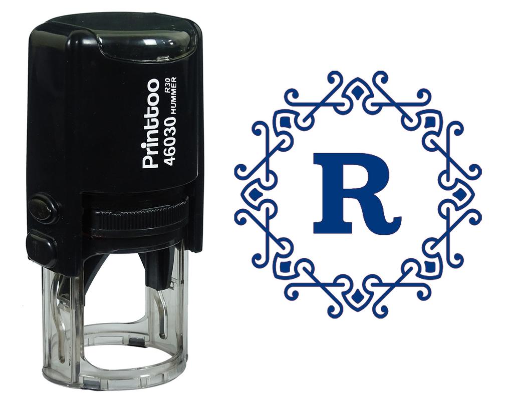Printtoo Alphabet R Monogram Octagon Celtic Swirl Frame Self Inking Rubber Stamp Office