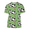 Summer Round Neck 3D Cute Cow Printed T-shirts Fashionable Casual Short Sleeved Children's Boy and Girl Kids Unisex T-shirts