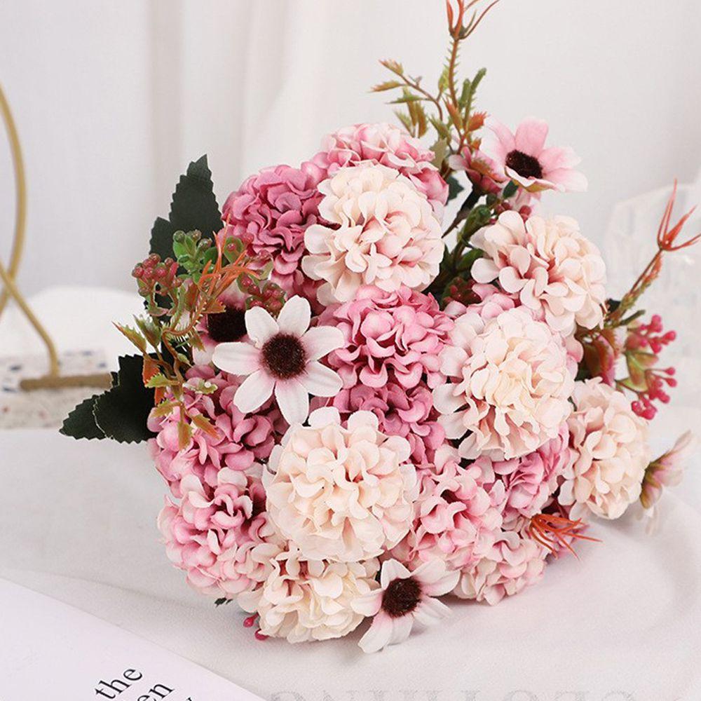 Декор Сделай сам Поделки Украшение дома Искусственный цветок Поддельный букет Ретро Шелковая роза Гортензия Пион
