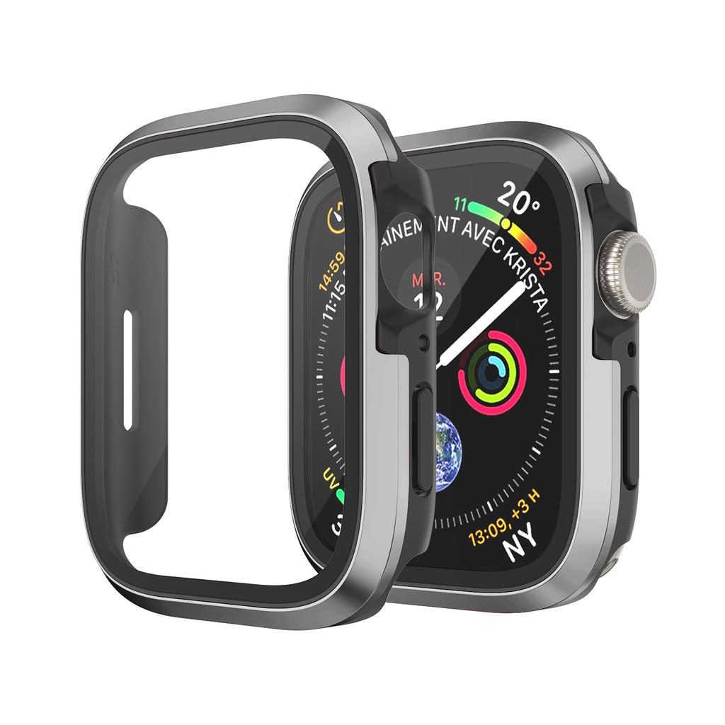 Glass+Metal Case For Apple Watch Ultra 49mm Accessories Protector Bumper Tempered iwatch series 8 7 se 45mm 41mm 44mm 40mm cover