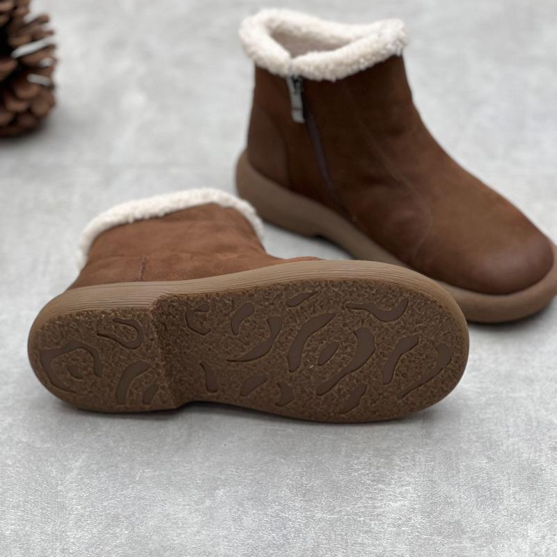 Johnature Короткие сапоги из натуральной кожи ручной работы в стиле ретро с круглым носком, повседневные однотонные универсальные женские ботинки на мягкой подошве