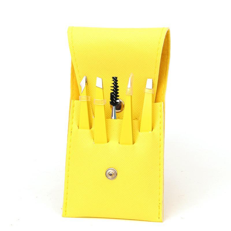 5pcs Eyebrow Hair Removal Tweezers Stainless Steel Eyelash Clip Lash Tweezer Set Eyebrow Forceps Tip Makeup Tools