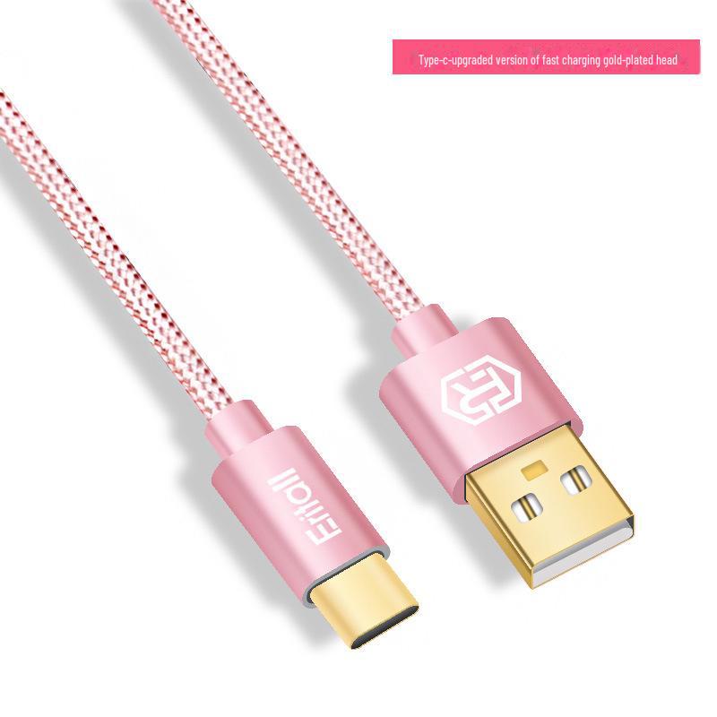 Кабель для зарядки Apple, iPhone и Android Type-C с нейлоновой оплеткой 2A