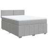 VidaXL Slat Bed Base with Mattress Light Grey 160x200cm Fabric 3289412