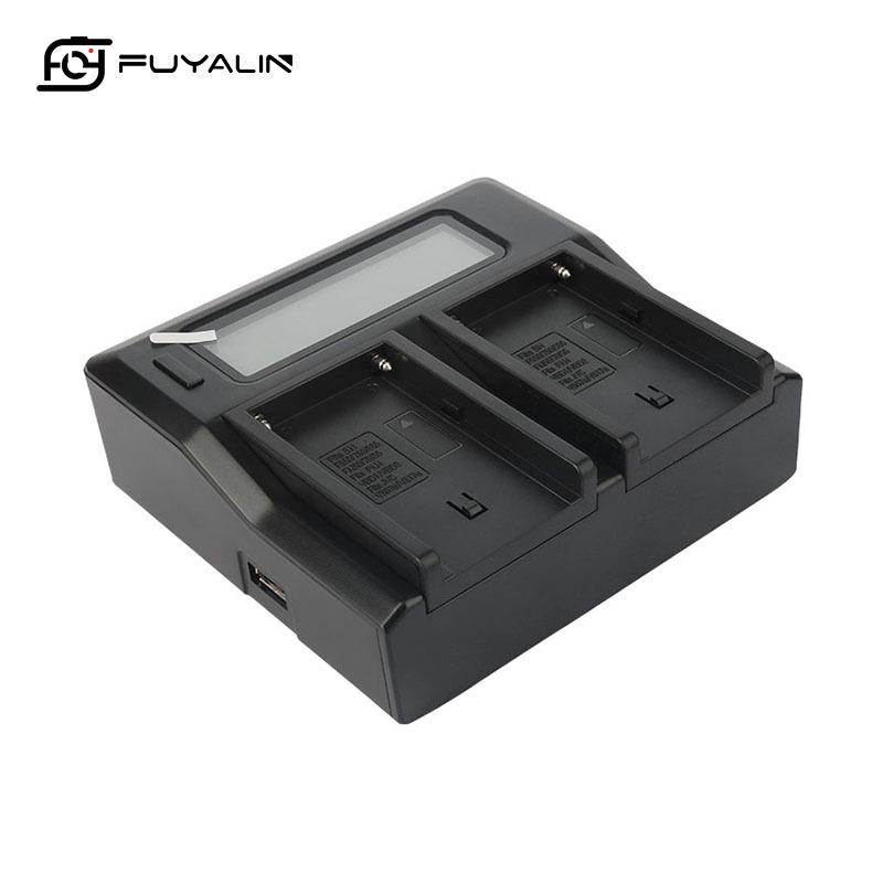 FUYALIN Двойное зарядное устройство для аккумуляторов NP-F770 F750 F550 F960