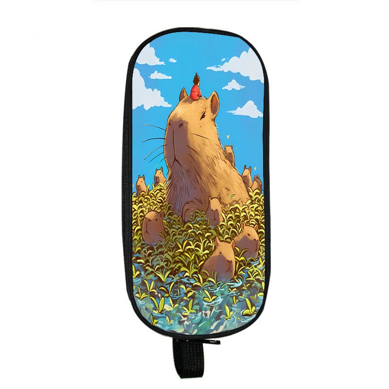 Капибара, кошка, собака, пеналы, лошадь, тигр, панда, пенал, сумка с волком, держатель, коробка для девочек, офисный студенческий органайзер, канцелярские принадлежности, школьные принадлежности