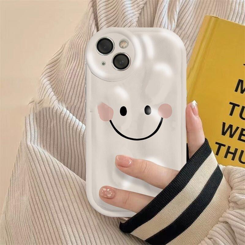 Чехол для телефона со смайликом для Iphone 11 14 Pro Max 12 13, защита камеры, противоударный силиконовый чехол-бампер для Iphone Xr Xs X 7 8 Plus